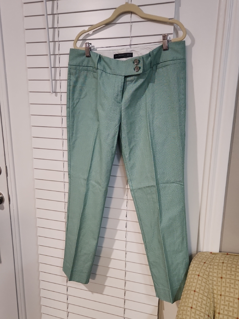 The Limited Green Patterned Drew Fit Pants